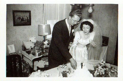 April 27, 1950, George and Betty on their wedding day.